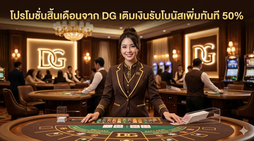DG โปรโมชั่นสิ้นเดือน 50% 2026โปรโมชั่นสิ้นเดือน DG โบนัสเติมเงิน 50% อัปเดตล่าสุดปี 2026
