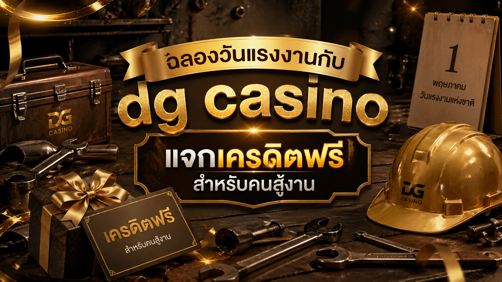 ฉลองวันแรงงาน 2569 กับ dg casino เครดิตฟรี สำหรับคนสู้งาน อัปเดตระบบเสถียร ปลอดภัย เล่นได้มั่นใจ