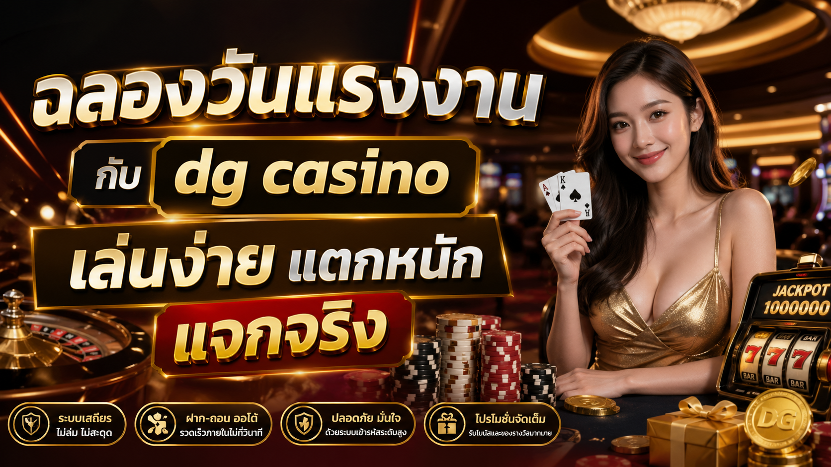 ฉลองวันแรงงาน 2026 กับ dg casino เล่นง่าย แตกหนัก แจกจริง ครบทุกฟีเจอร์คาสิโนออนไลน์